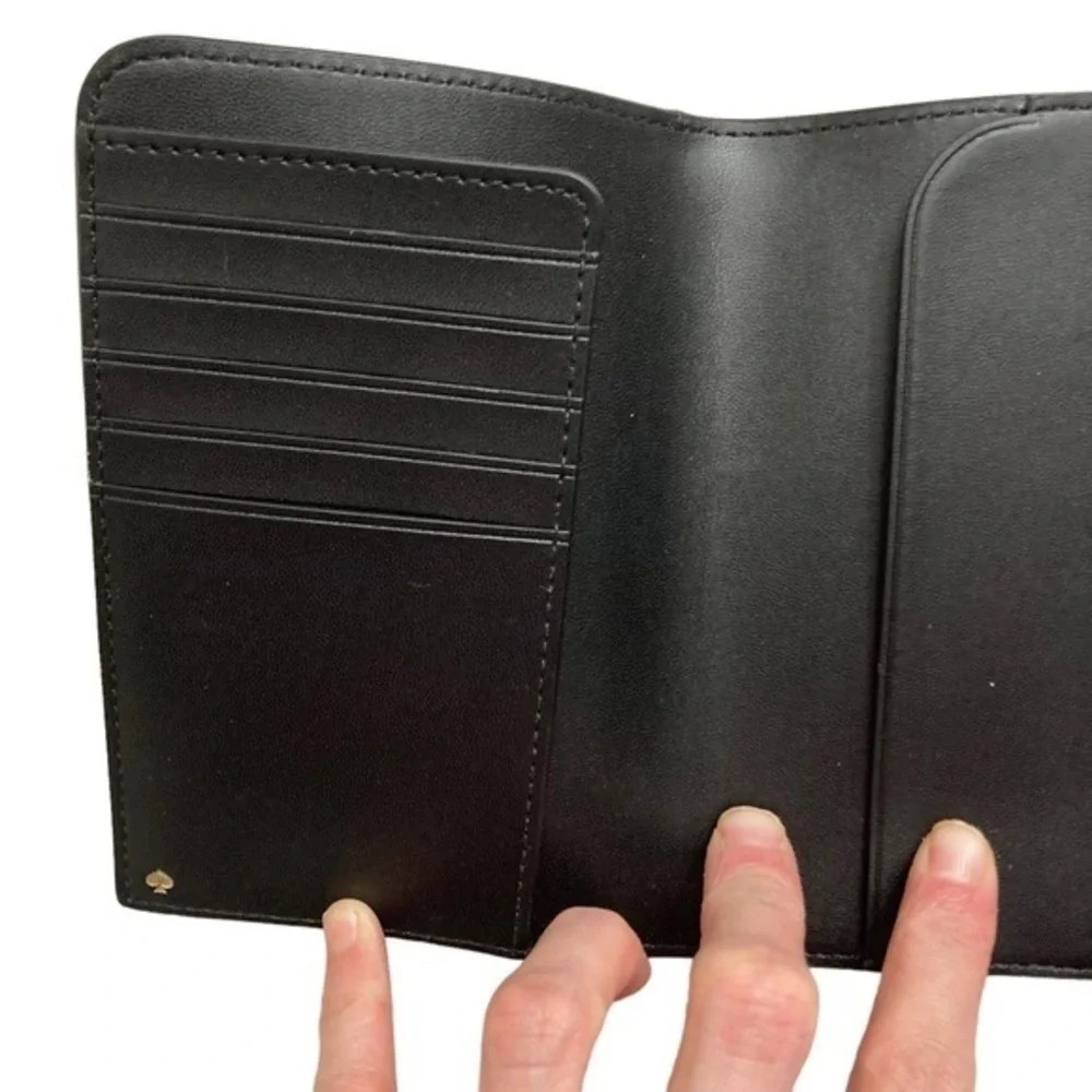 Kate spade black leather passport cover